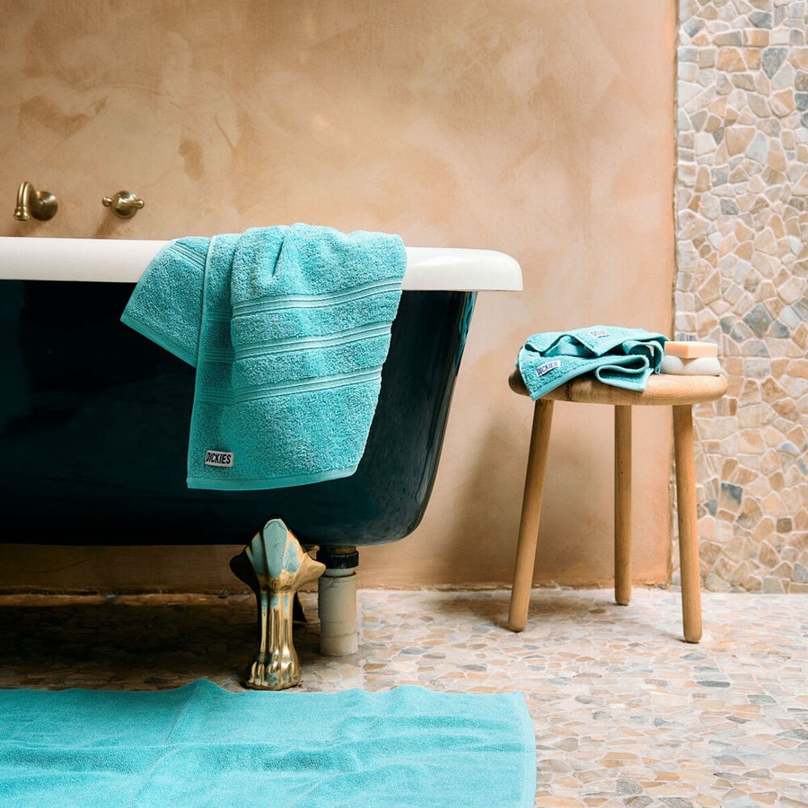 5pc Dickies 550GSM 100% Cotton Antibacterial Face/Bath Towel/Mat Set Seafoam