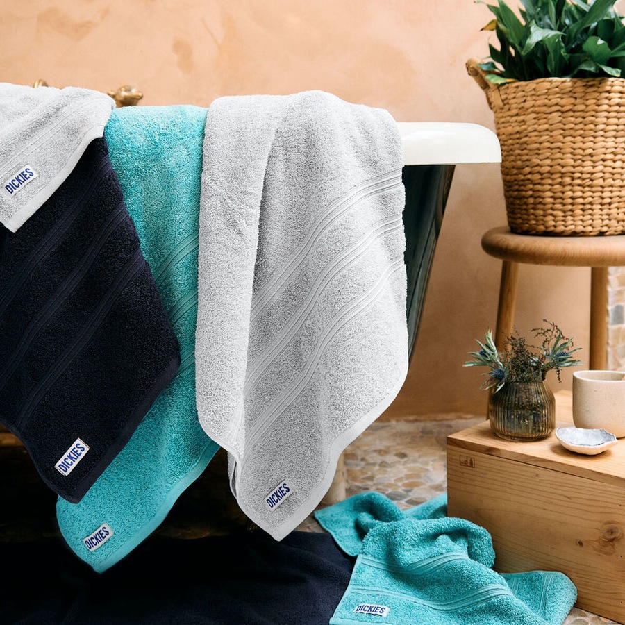 5pc Dickies 550GSM 100% Cotton Antibacterial Face/Bath Towel/Mat Set Seafoam