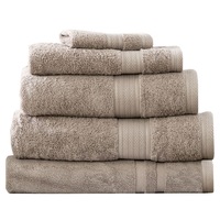 5pc Renee Taylor Bath Towel Set Stella 650 GSM Super Soft Bamboo Cotton Pewter