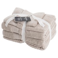 5pc Sheraton Luxury Egyptian Cotton Towel Pack Bath/Hand/Mat Face Washer Flax