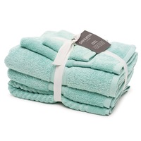 5pc Sheraton Luxury Egyptian Cotton Towel Pack Face Washer Hand/Mat Frosted Mint