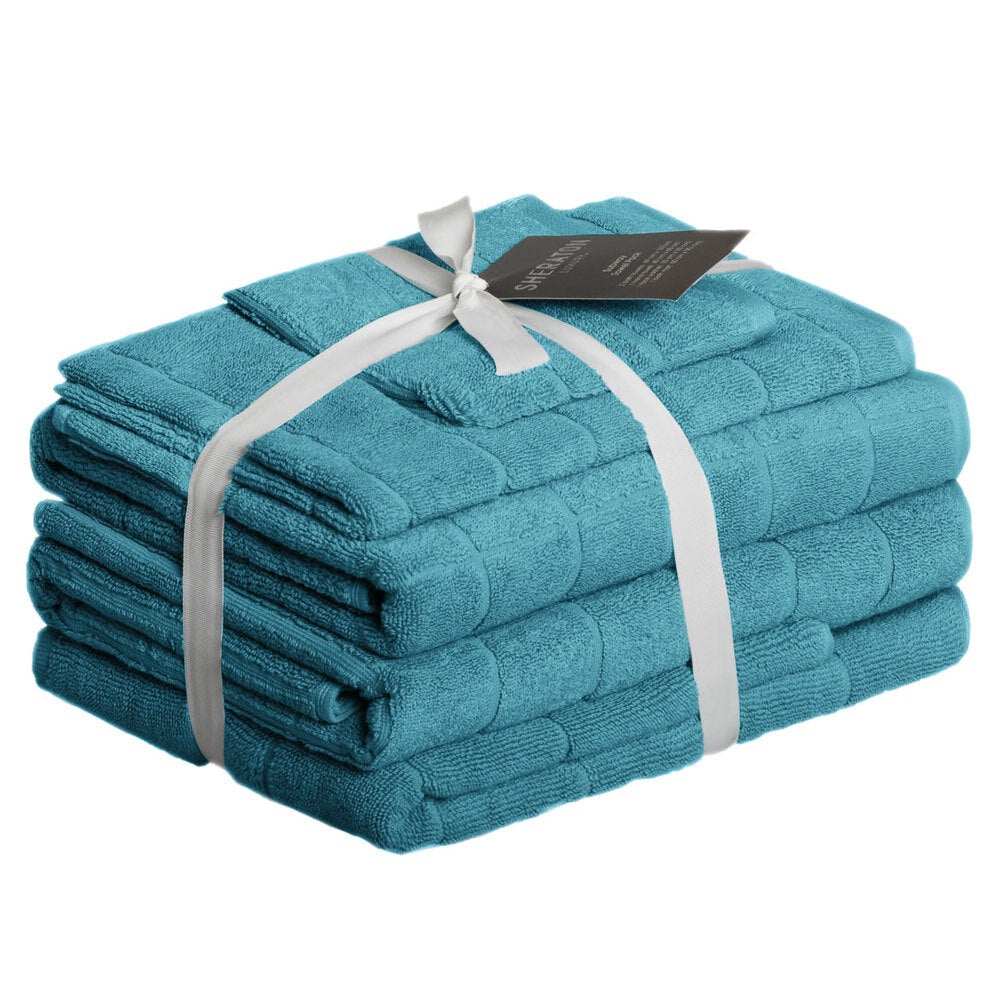 5pc Sheraton Luxury Towel Set Subway Cotton Bath Towel/Mat/Face Washer Teal