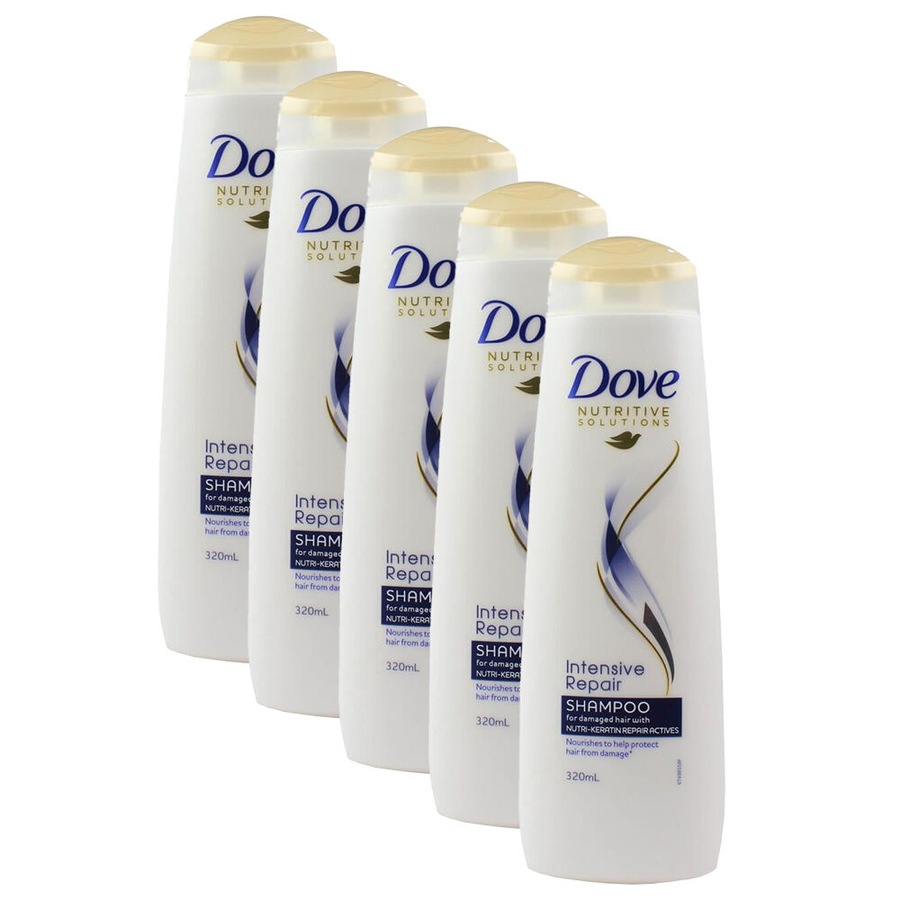 5PK Dove 320ml Shampoo Intensive Repair Care For Damaged Hair Nutri-Keratin