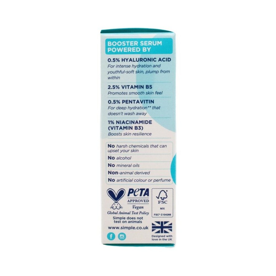 5PK Simple Face Serum w/Hyaluronic Acid & Vitamin B5 for All Skin Types 30ml