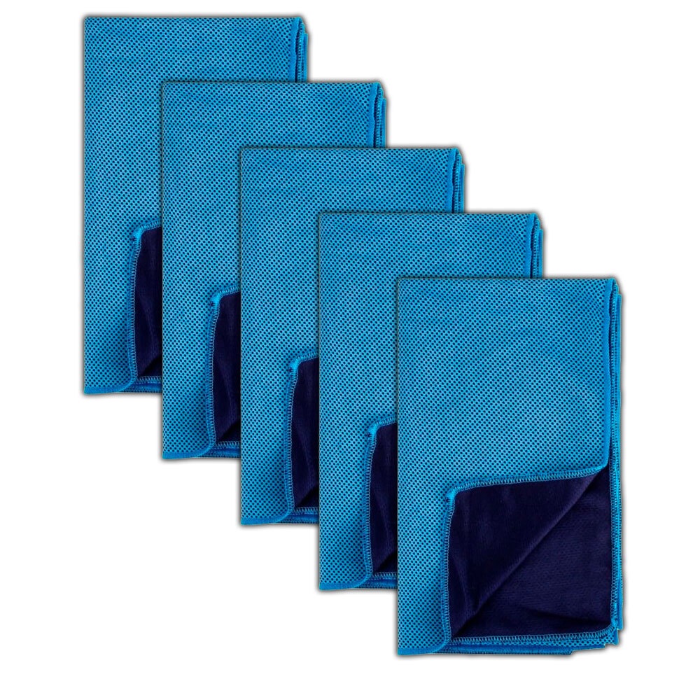 5PK Vistara Icy Cool Breathable Picnic Outdoors Gym/Work Towel Blue 30x100cm Australia