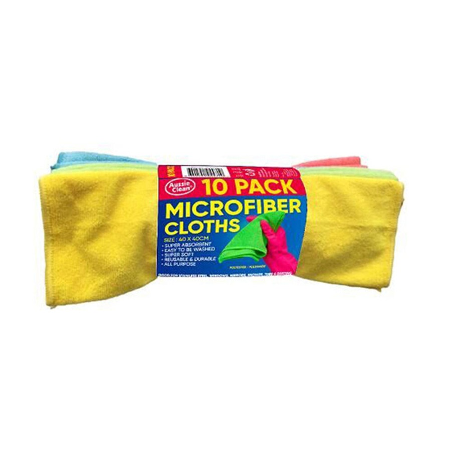 5x 10pc Aussie Clean All Purpose Microfiber Reusable Cleaning Cloth 40x40cm
