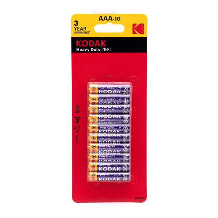 5x 10pc Kodak Extra Heavy Duty AAA Battery 1.5V Single Use Zinc Chloride