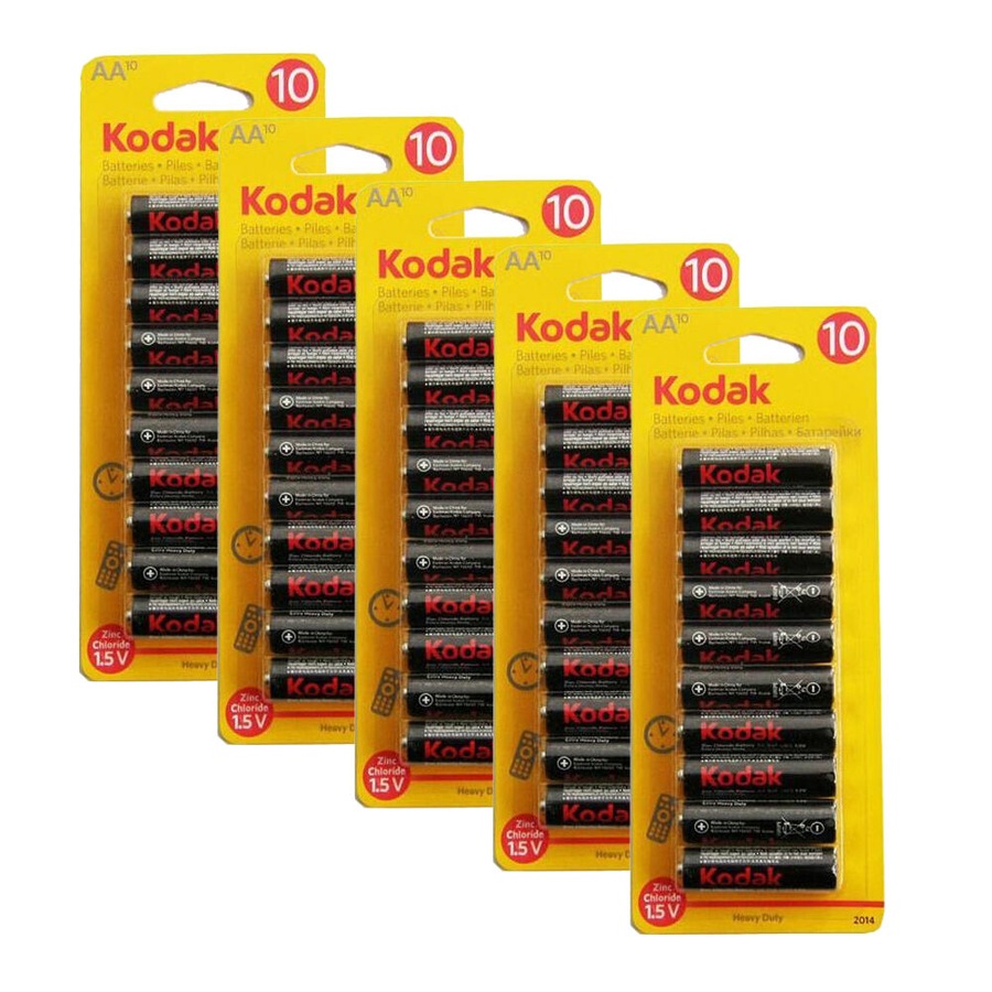 5x 10pc Kodak Zinc-Chloride AA Battery 1.5V Single Use Zinc Chloride