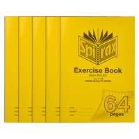 5x Spirax 70GSM 64 Pages A4 8mm Ruled No.P106 Exercise Book School Notebook