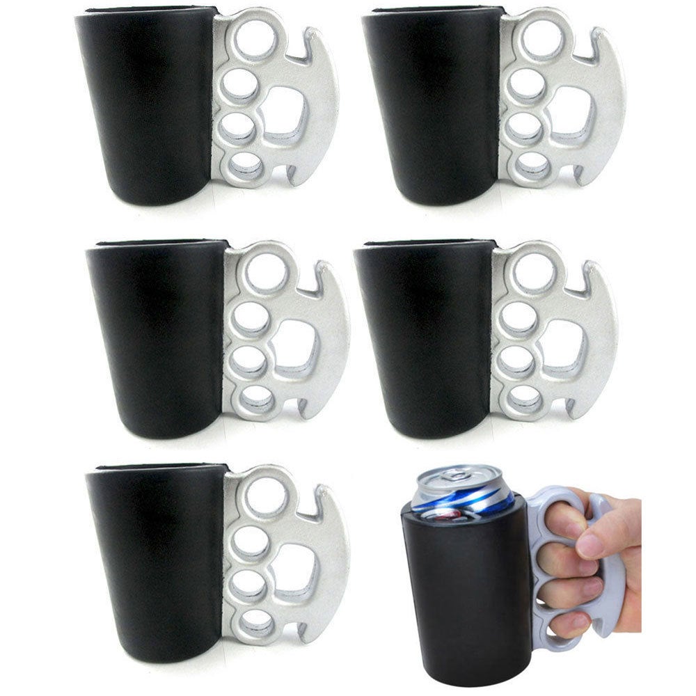 6PK Brass Knuckles Drink Kooler Can/Stubby Holder/Insulated Cooler Beer Soda