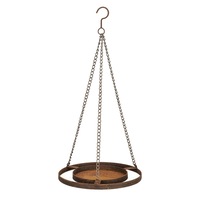 30cm Hanging Round Bird Food Feeder/Feeding Rust Home Garden Outdoor/Yard Decor