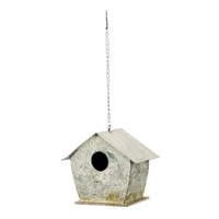 60cm Tree Hanging Birdhouse Box Moss Zinc Outdoor Garden Decoration Metal Decor