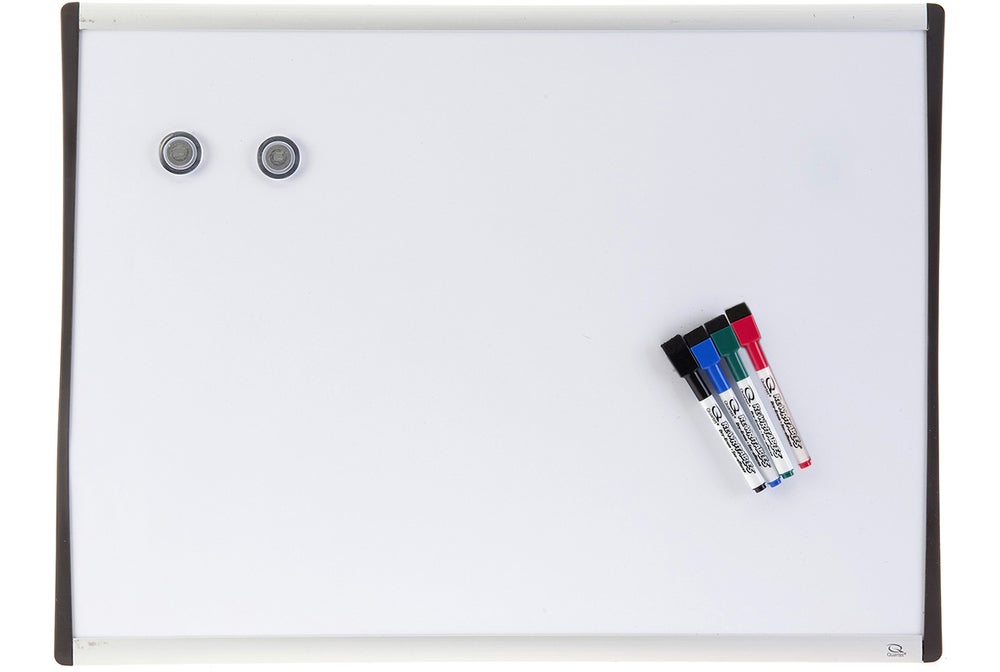 Quartet 61cm Mountable Magnetic Whiteboard/Aluminium Frame/4x Markers/2x Magnets