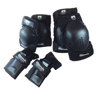 6pc Adrenalin Skate/Sport Knee/Elbow/Wrist Protection Guard Adult/Teen XL BLK