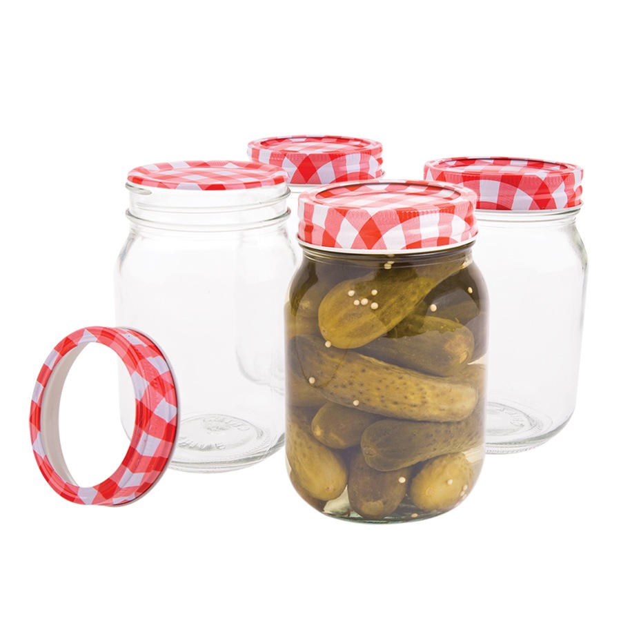 6pc Appetito 500ml Mason Preserving Jars Home Food/Fruit Storage Organiser
