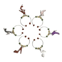 6pc Avanti Wine Charms/Markers Rings for Wine/Champagne/Cocktail Glass Shoes