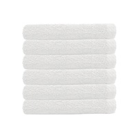 6pc Bambury Commercial Chateau 33x33cm Soft Cotton Face Washer/Towel Set White