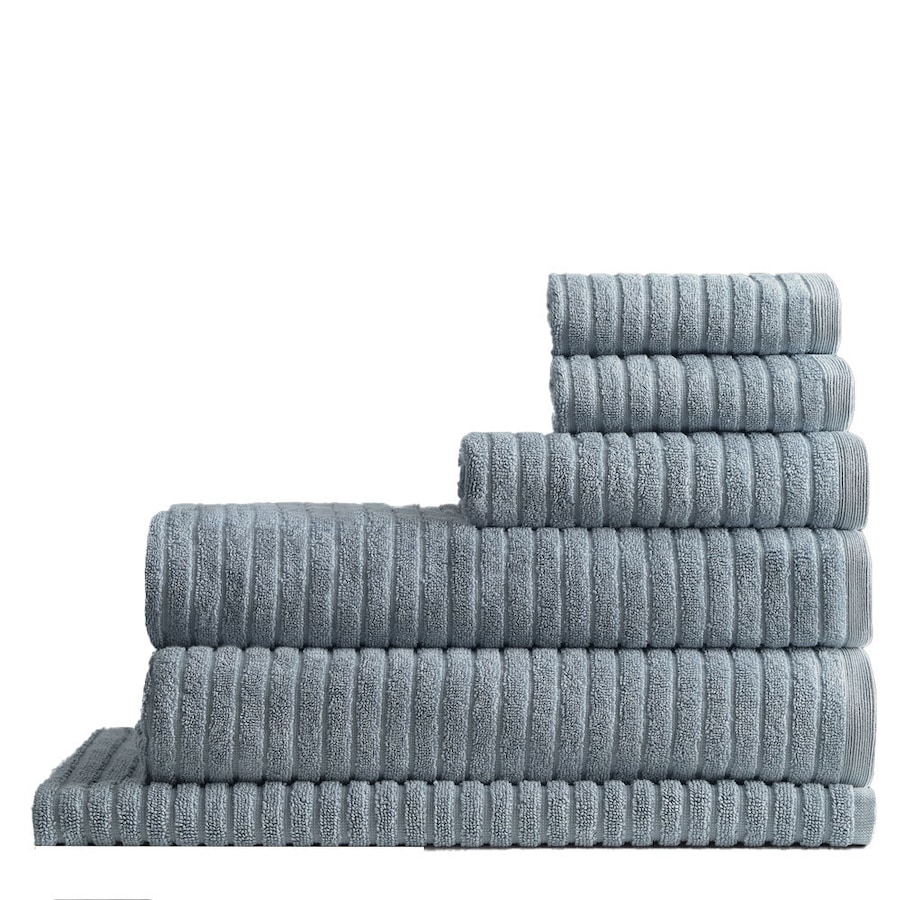 6pc Canningvale Alessia Cotton Bamboo Quick Drying Rib Towel Set Fresco Blue