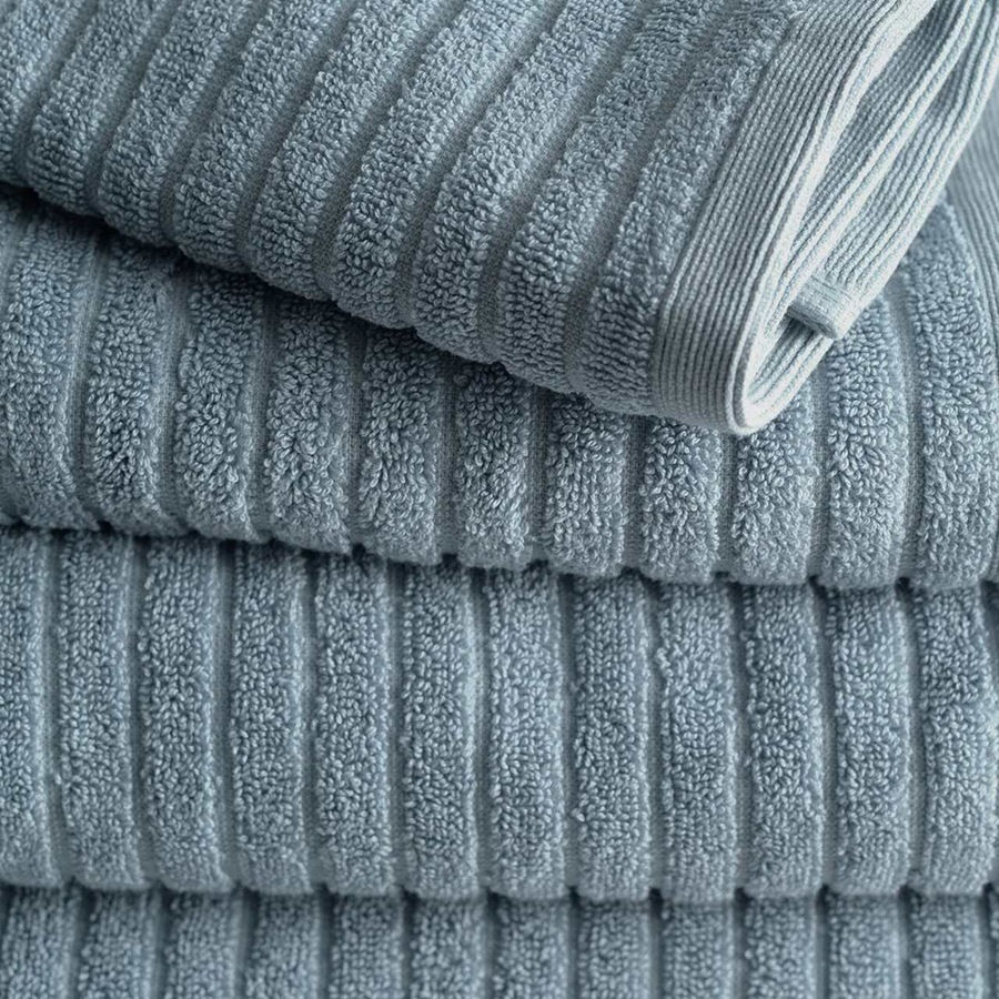 6pc Canningvale Alessia Cotton Bamboo Quick Drying Rib Towel Set Fresco Blue