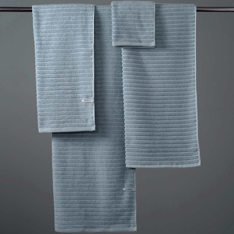 6pc Canningvale Alessia Cotton Bamboo Quick Drying Rib Towel Set Fresco Blue