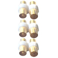 6pc Coax Female to Coax Female Socket/PAL Male to Male TV Antenna Cable Adapter