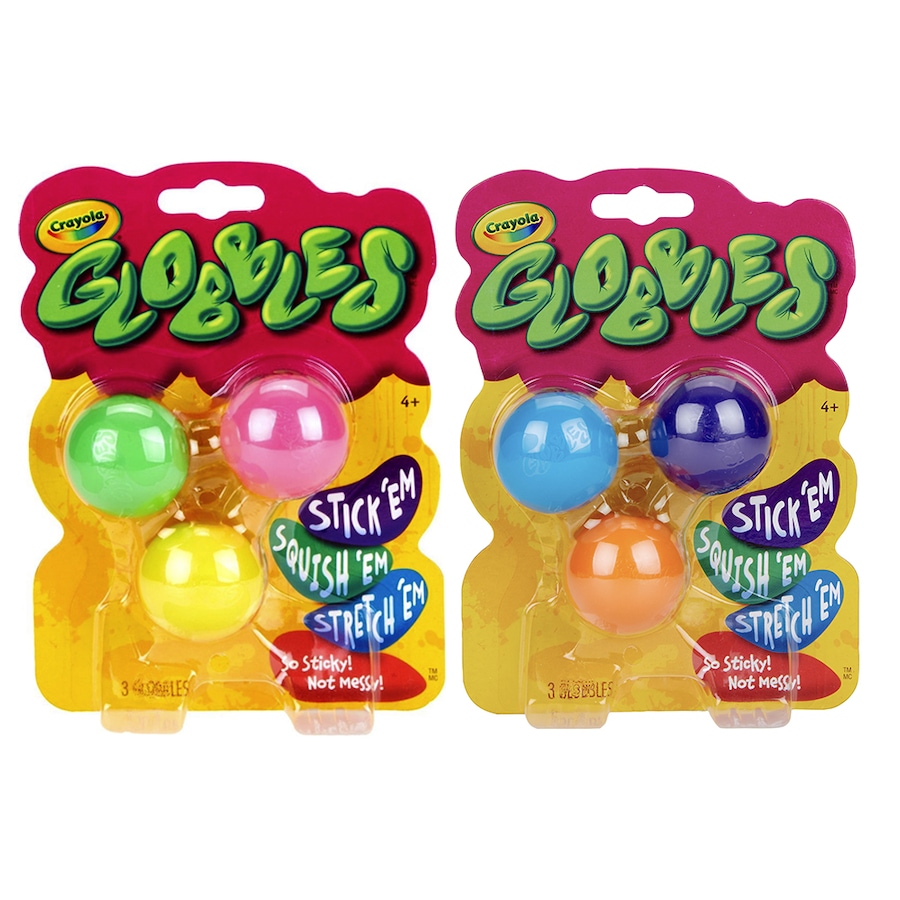 6pc Crayola Kids/Childrens Globbles Squeezy Orbs/Balls Fidget Toy Assorted 48m+