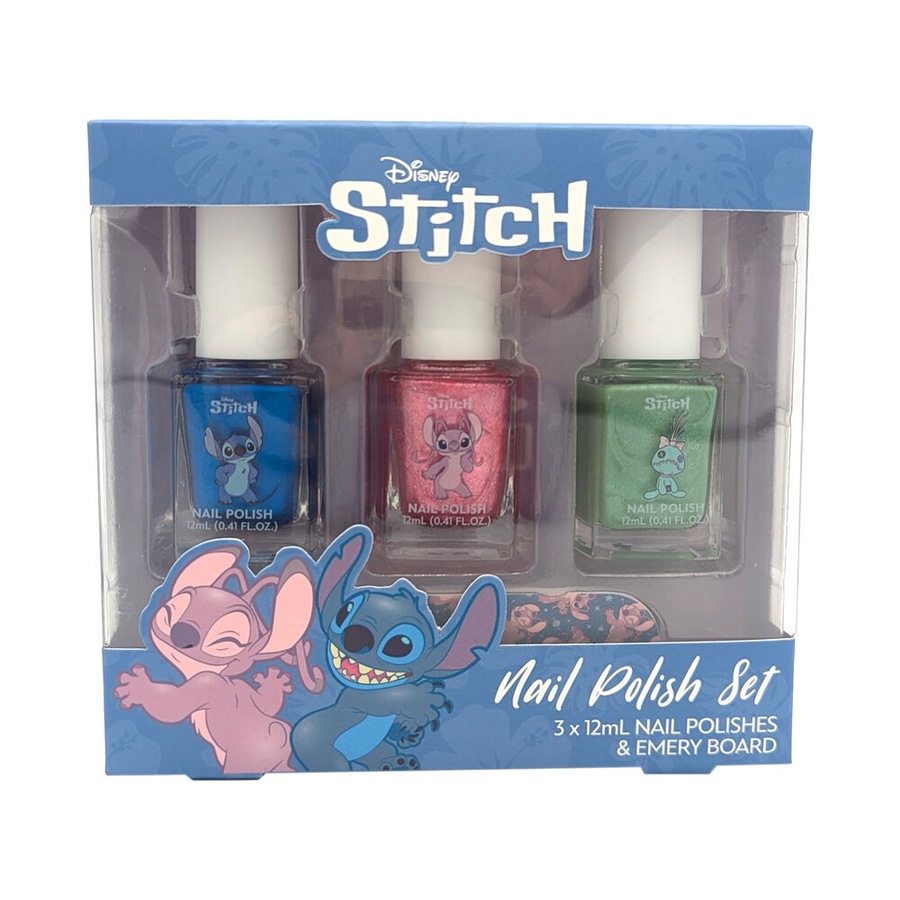 6pc Disney Stitch Nail Polish Kids Pamper Accessory Gift Box Set w/ Nail File