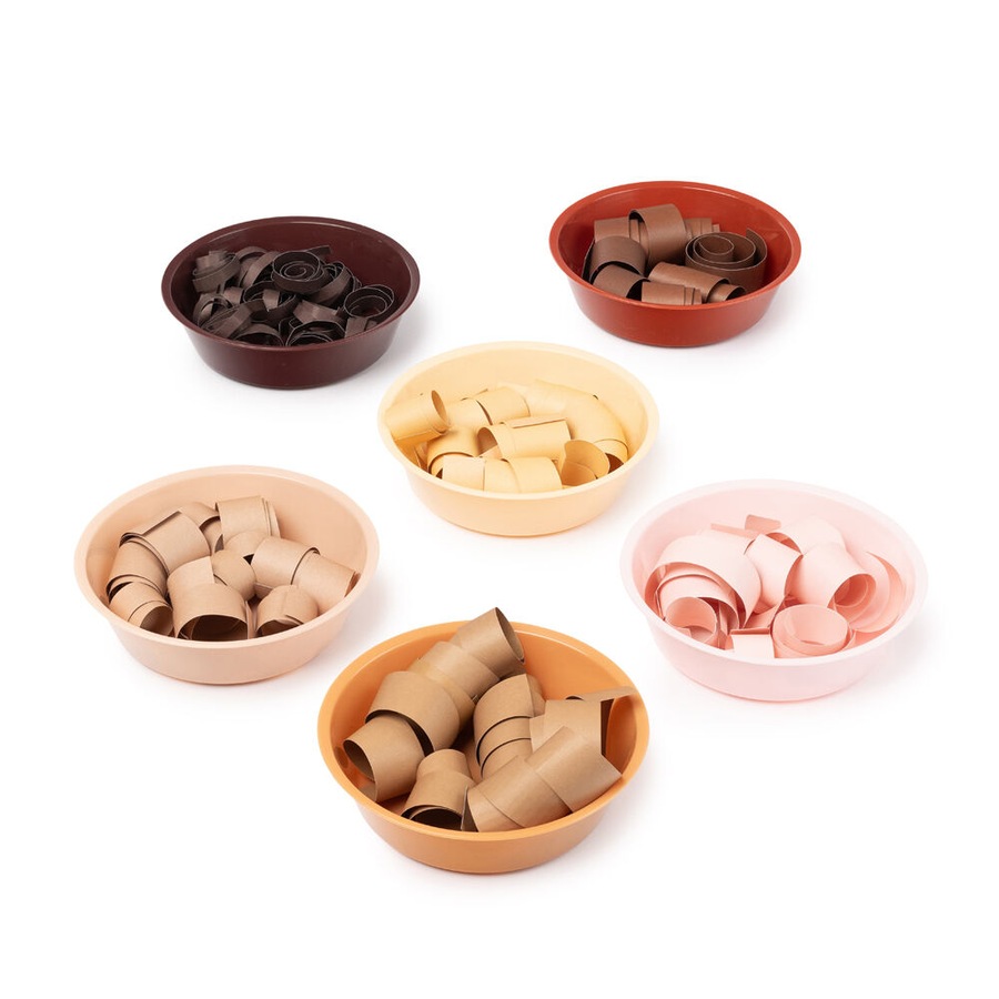 6pc Educational Colours Friendship Colour Sorting Bowls 16cm Skin Tones