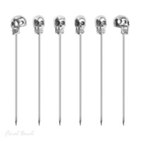 6pc Final Touch Brain Freeze Skull Themed Skewer Picks Home Kitchen Serveware