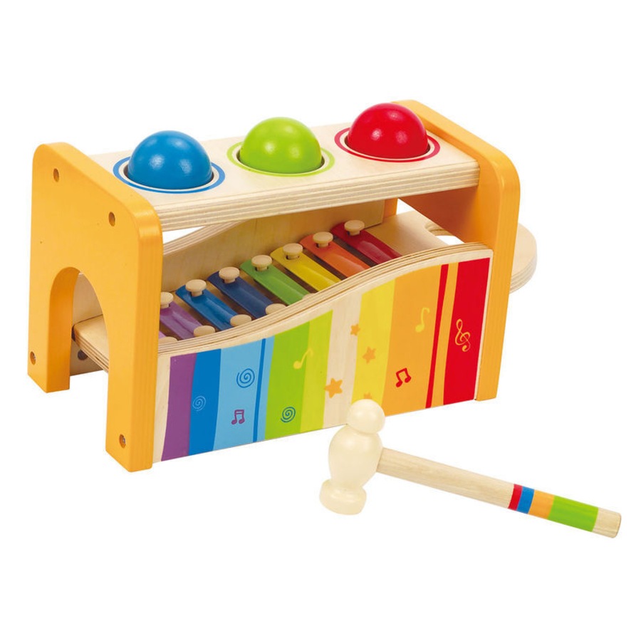 6pc Hape Pound/Tap Bench Musical Keyboard/Xylophone Kids/Baby Wooden Toy 12m+
