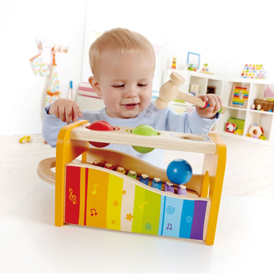6pc Hape Pound/Tap Bench Musical Keyboard/Xylophone Kids/Baby Wooden Toy 12m+