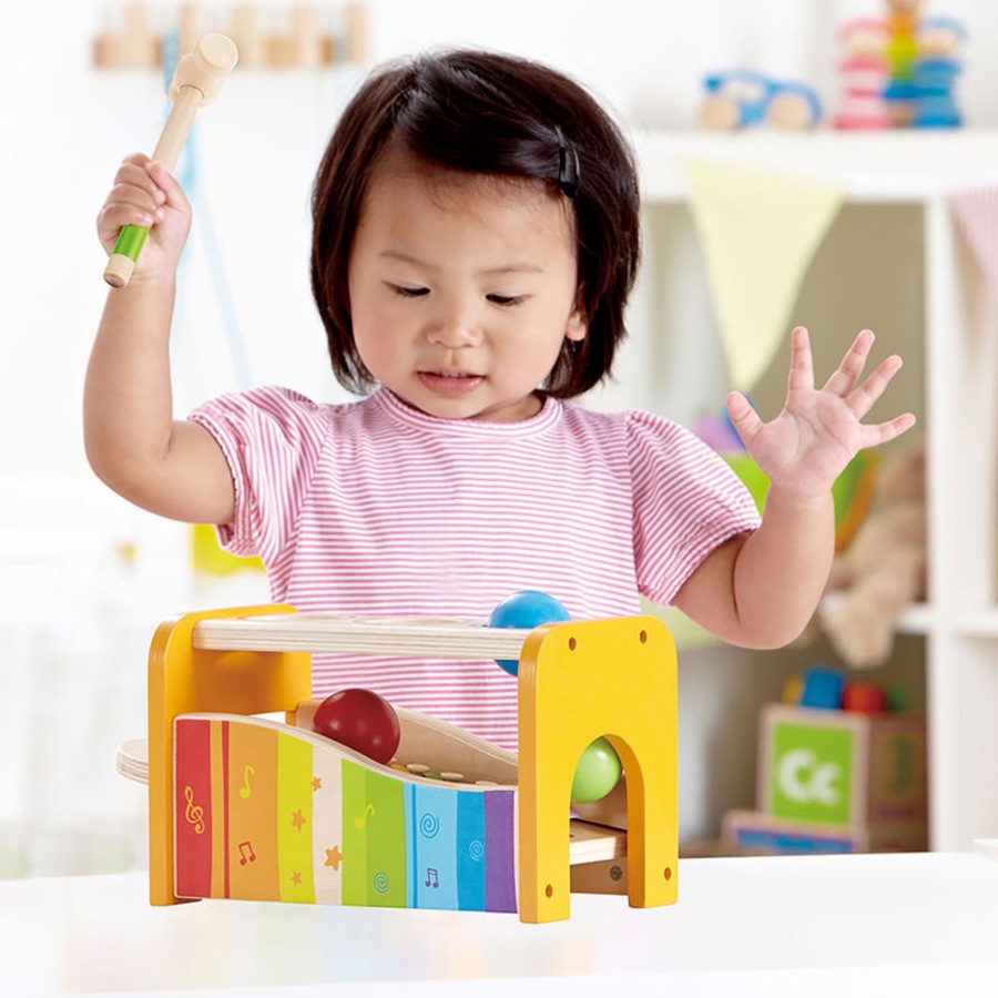 6pc Hape Pound/Tap Bench Musical Keyboard/Xylophone Kids/Baby Wooden Toy 12m+