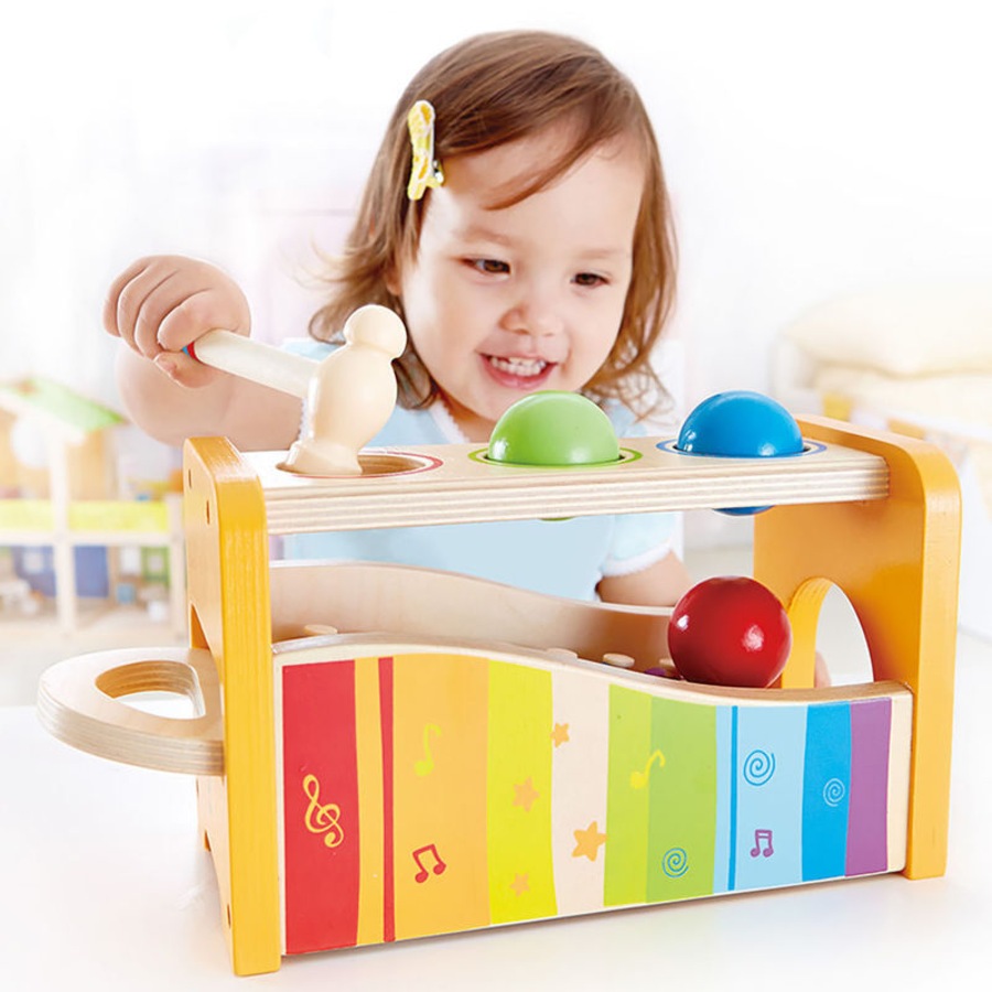 6pc Hape Pound/Tap Bench Musical Keyboard/Xylophone Kids/Baby Wooden Toy 12m+