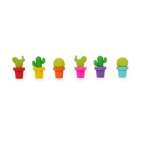 6pc Legami Fiesta! Reusable Party Coloured Drink/Cup Markers Teabag Holder 3cm