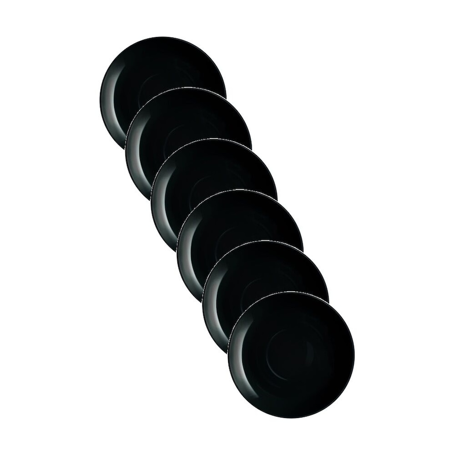 6pc Luminarc Diwali Dinner Plate 27x2cm Serveware Opal Glass Black