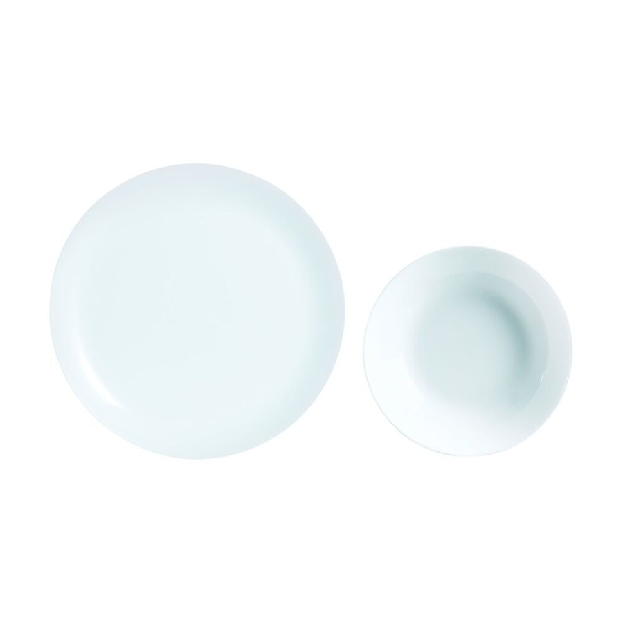 6pc Luminarc Diwali Dinner Plate 25x25x1.7cm Serveware Opal Glass White