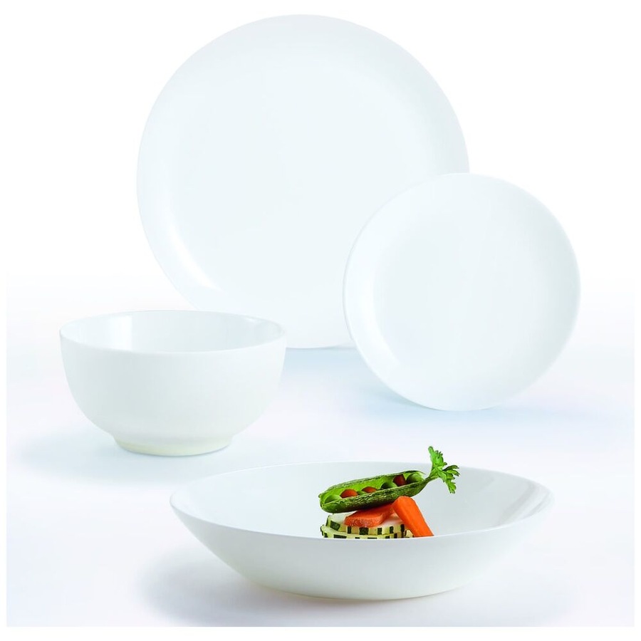 6pc Luminarc Diwali Dinner Plate 25x25x1.7cm Serveware Opal Glass White