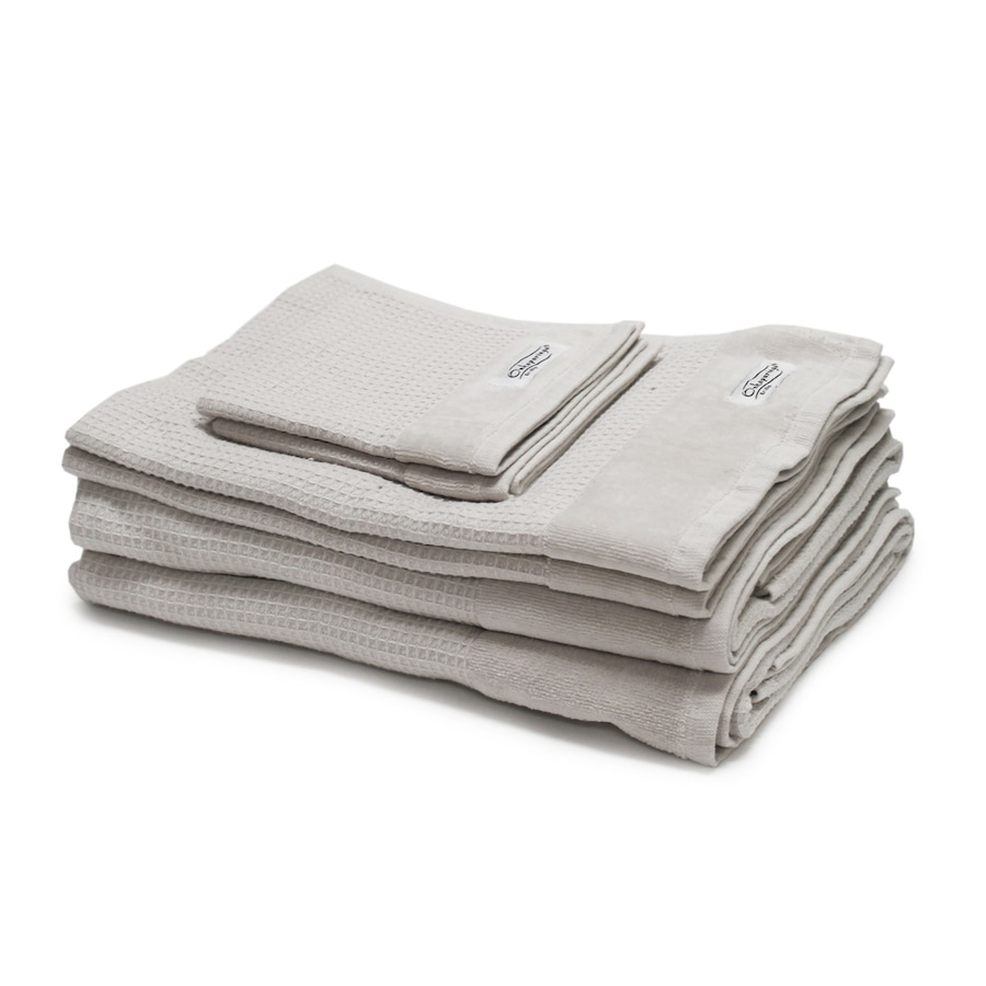 6pc Onkaparinga Mossman 100% Cotton Bath/Face/Hand Towel Bathroom Set Silver