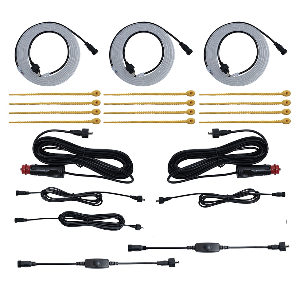 6pc Oztrail 6m Strip Light LED Strip/Plug/Switch/Cable/Ties Outdoor Camping Australia