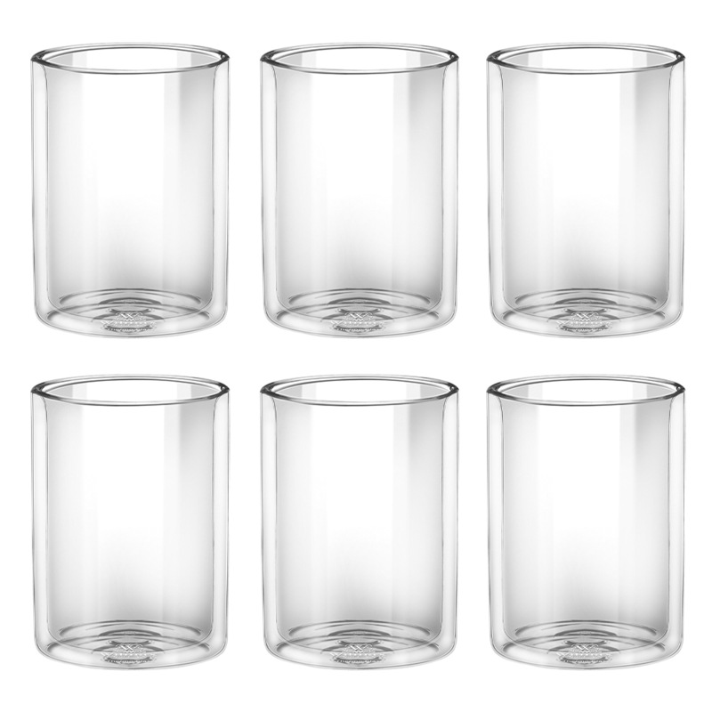 Buy 6pc Wilmax England Thermo 100ml Straight Glass Cup Double Wall