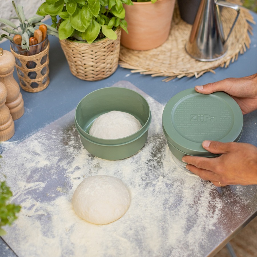 6pc ZiiPa Spetina Dough Box Stackable Airtight Containers 15.5x15.5x8cm Eucalyptus