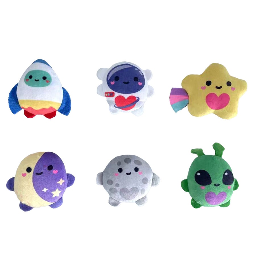 6PK Bensons Pocket Pal Collectable Soft Toy Space Theme 8cm Series 1 Assorted