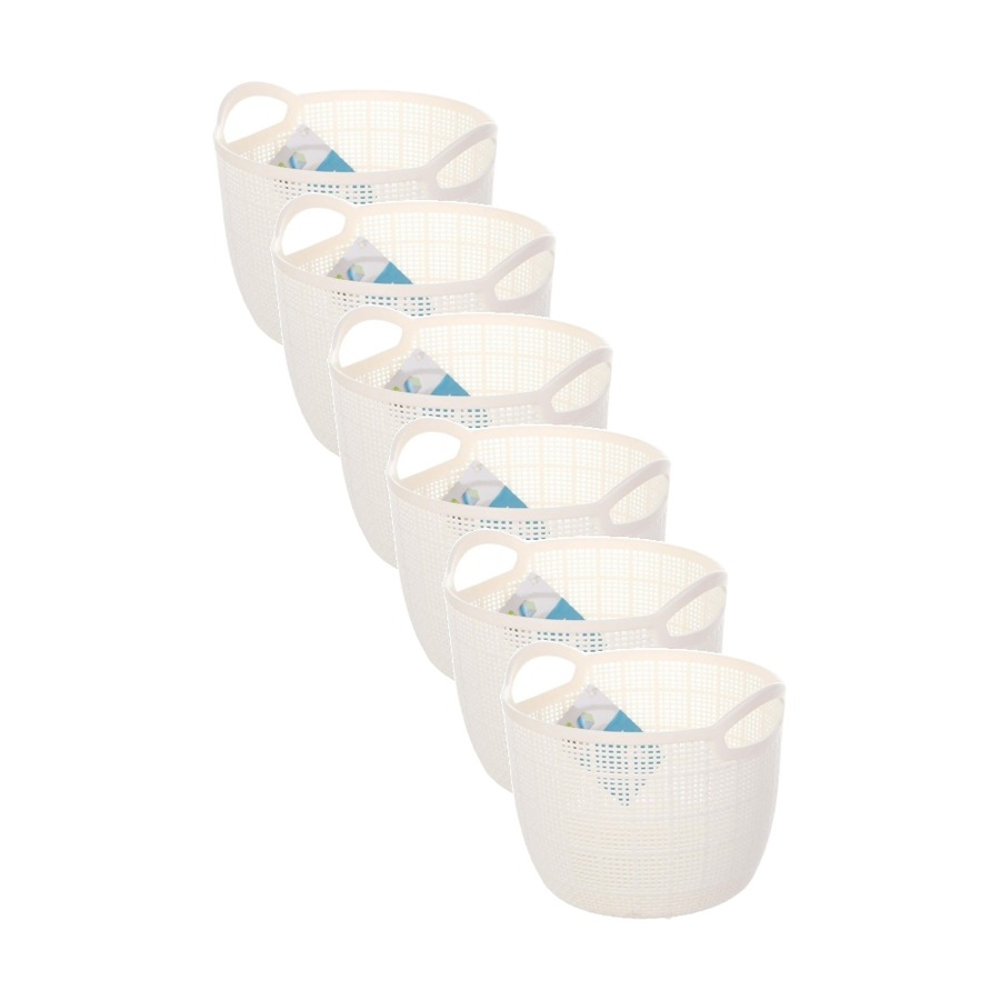 6PK Braz Home Organisation Fabric Storage Jute Basket 19.5x15.5cm 3L Assorted