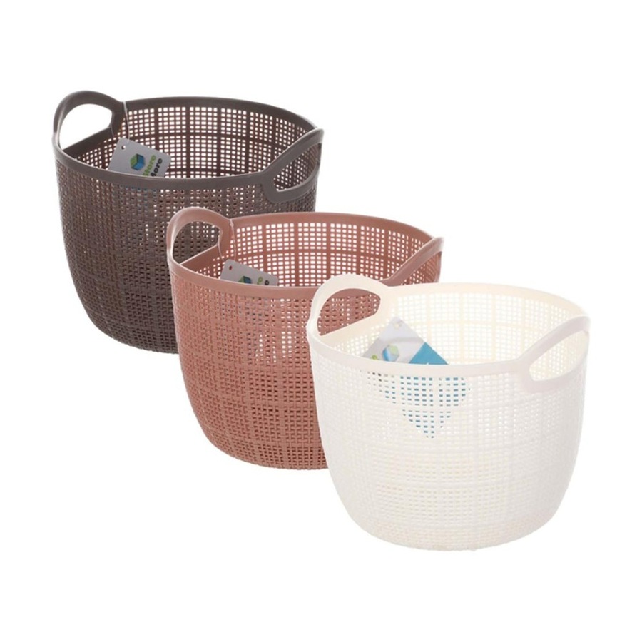 6PK Braz Home Organisation Fabric Storage Jute Basket 19.5x15.5cm 3L Assorted