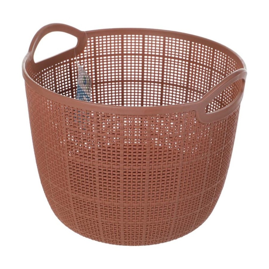 6PK Braz Home Organisation Fabric Storage Jute Basket 27.5x22cm 6L Assorted