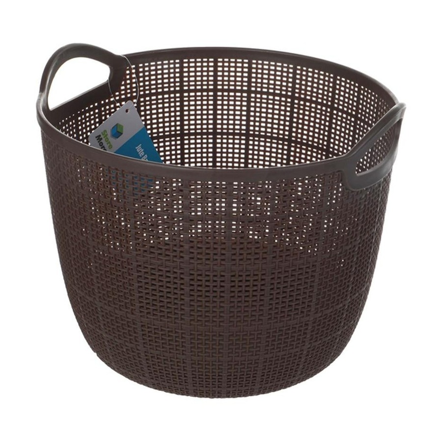 6PK Braz Home Organisation Fabric Storage Jute Basket 27.5x22cm 6L Assorted