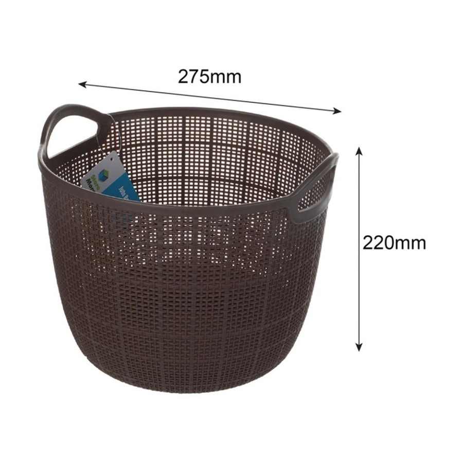 6PK Braz Home Organisation Fabric Storage Jute Basket 27.5x22cm 6L Assorted