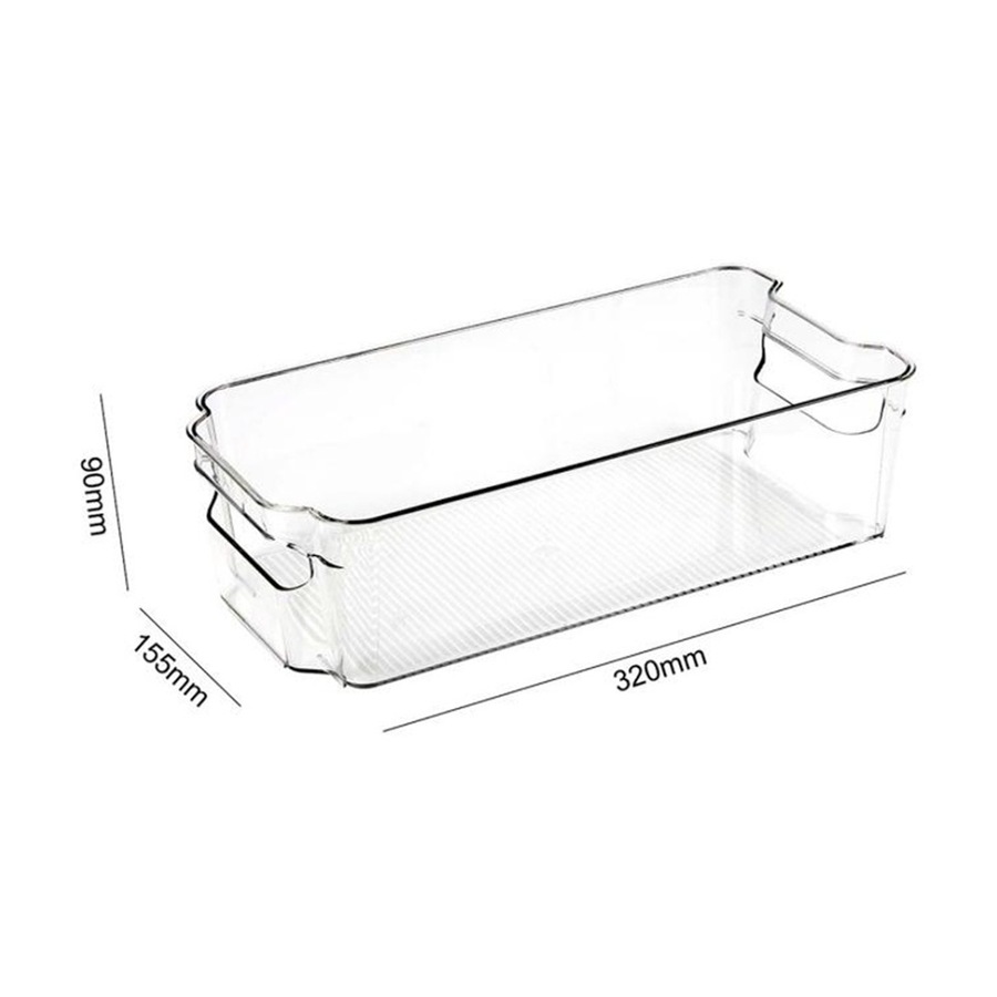 6PK Braz Small Stack Food Storage Container Bin W/ Handles 32x15.5x9cm Clear