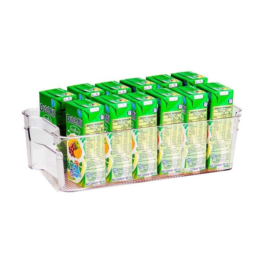 6PK Braz Small Stack Food Storage Container Bin W/ Handles 32x15.5x9cm Clear