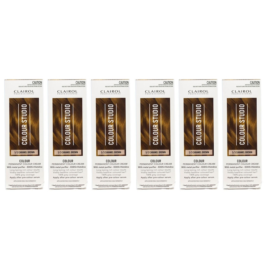 6PK Clairol Professional Permanent Hair Colour Cream 5/3 Caramel Brown Dye